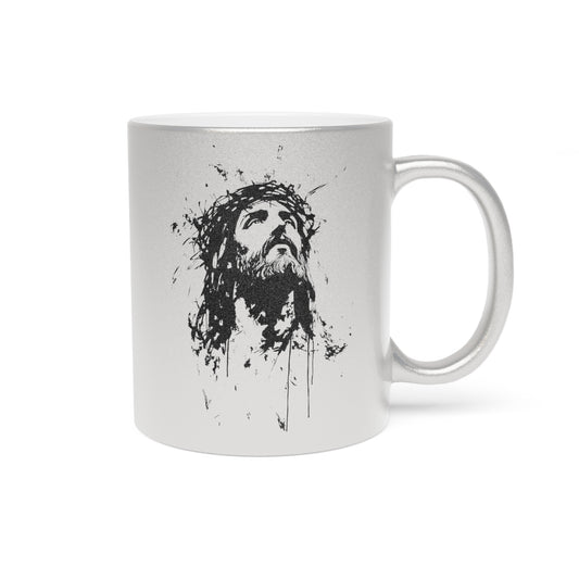 Christ Metallic Silver Mug