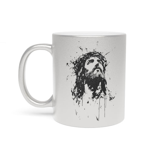 Christ Metallic Silver Mug